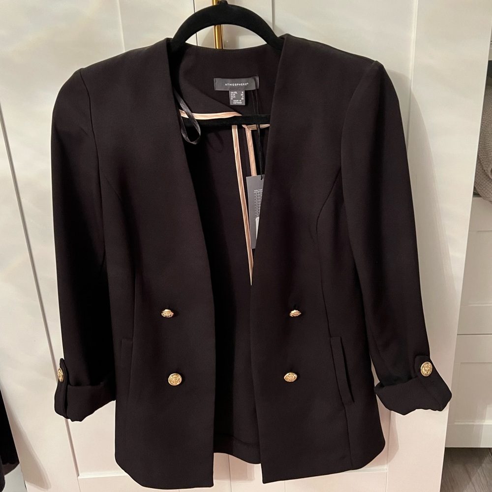 Black with gold detail blazer